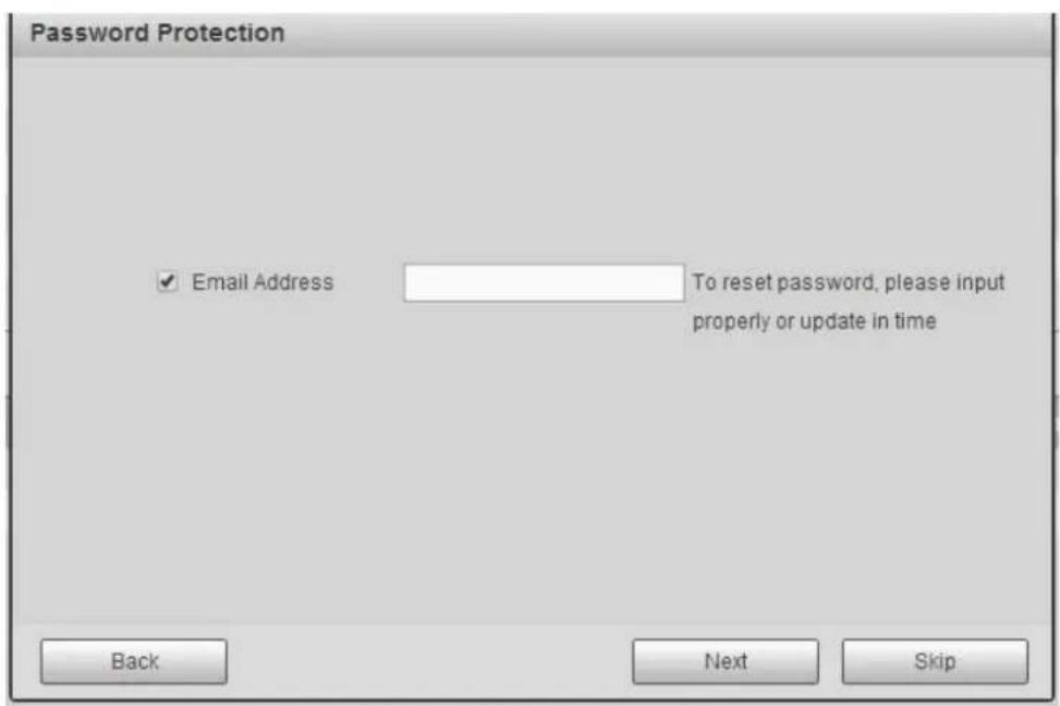 Password Protection ✓ Email Address To reset password, please input properly or update in time Back Next Skip