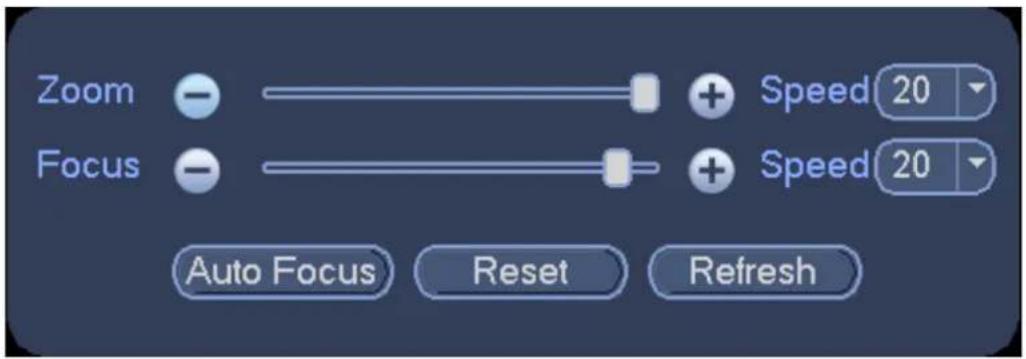 Zoom Focus Speed 20 Speed 20 Auto Focus Reset Refresh