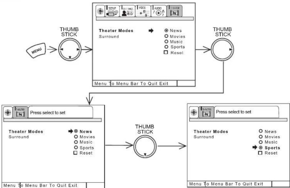 HITACHI 61SWX12B - THEATER MODES - 1