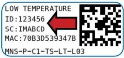 Monnit MNS-P-C1-TS-LT-L03 - Find the device ID. See Figure 1. - 1