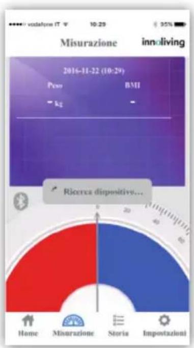vodafone IT 10:29 95% Misurazione innoliving 2016-11-22 (10:29) Pew BMI - kg Ricerca dispositivo... Home Misurazione Storia Importazioni