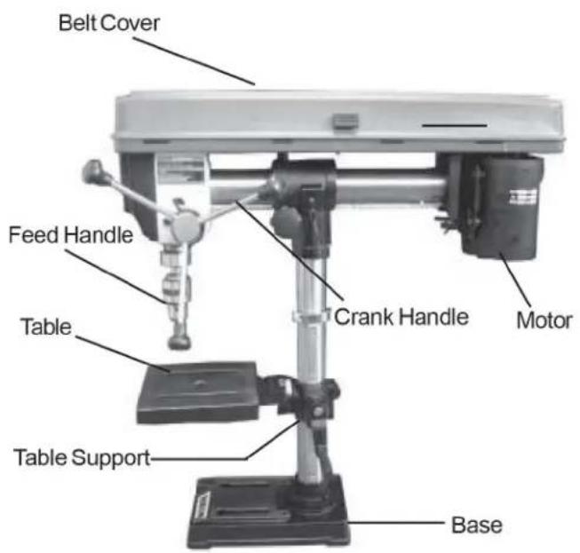 Belt Cover Feed Handle Crank Handle Motor Table Table Support Base