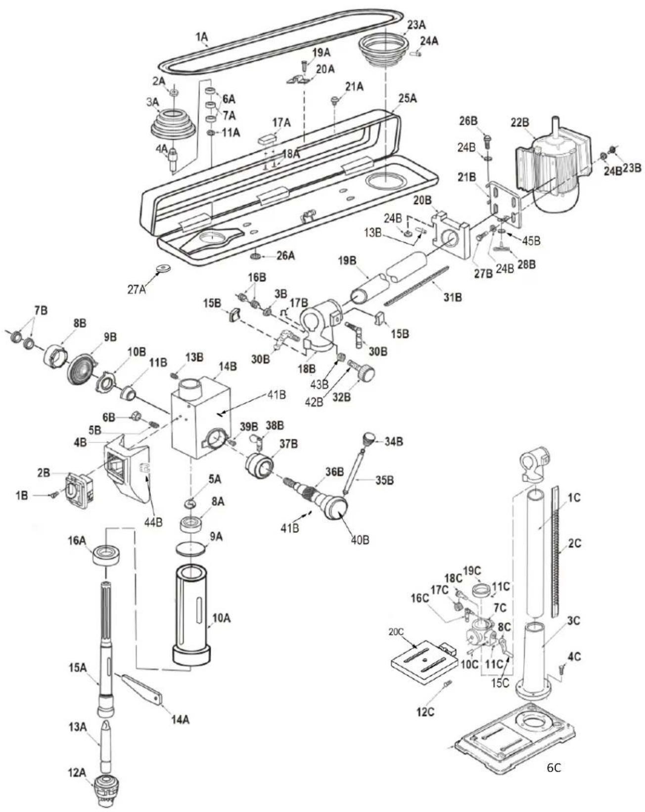 Exploded view diagram of a device with labeled parts in millimeters and Chinese annotations