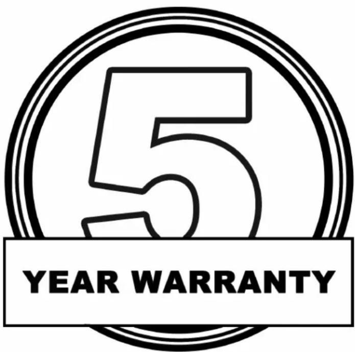 5 YEAR WARRANTY