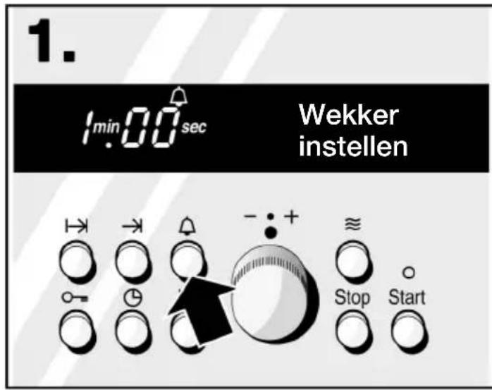 1. 1min.00 sec Wekker instellen Stop Start
