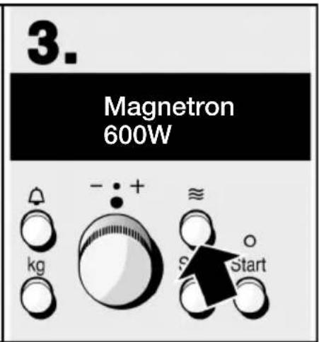3. Magnetron 600W - : + kg ≈ Start