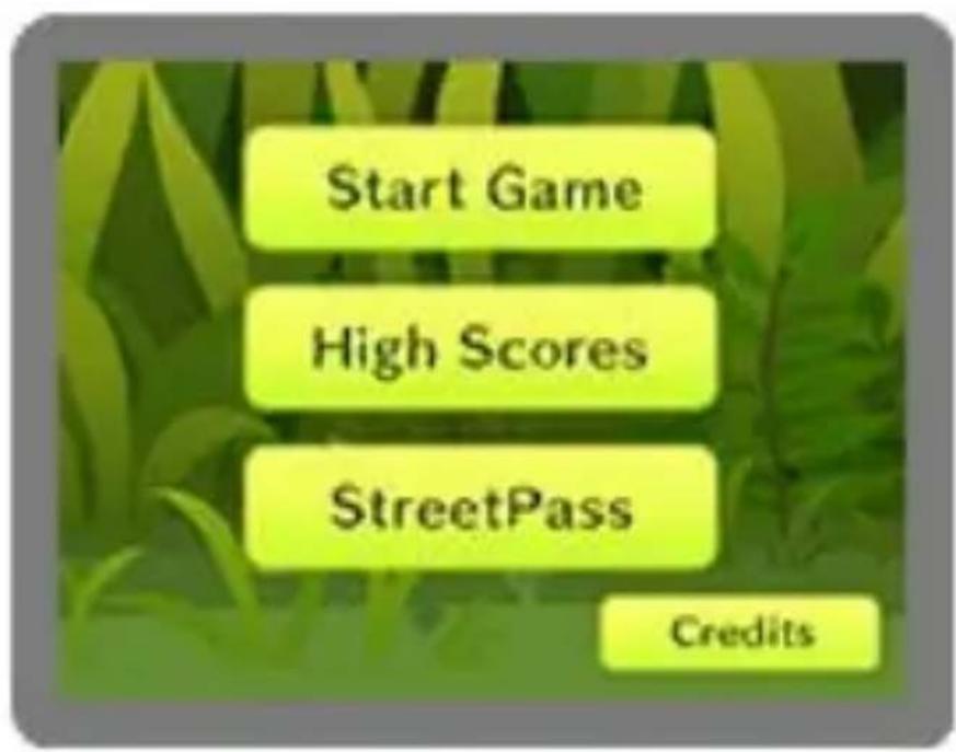 Start Game High Scores StreetPass Credits