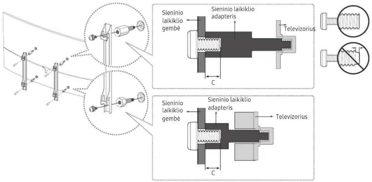 Sieninio laikiklio gembė Sieninio laikiklio adapteris C Televizorius Sieninio laikiklio gembė Sieninio laikiklio adapteris C Televizorius