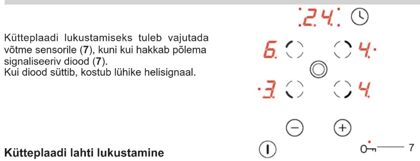 Hansa BHC66506 - Kütteplaadi lukustamine - 1