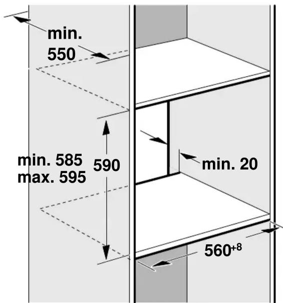 min. 550 min. 585 590 max. 595 min. 20 560+8