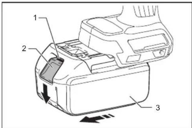 Technical diagram of a device with labeled parts and directional arrows indicating movement or flow.