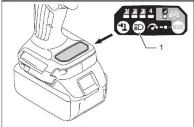 Diagram of a camera module with labeled buttons and a directional arrow pointing to the mode control panel.