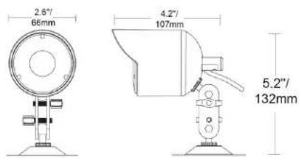 2.6"/ 66mm 4.2"/ 107mm 5.2"/ 132mm