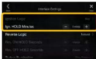 Interface Settings Ign. HOLD Minutes Reverse Logic Rev. ON HOLD Seconds Rev. OFF HOLD Seconds