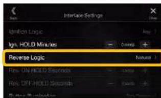 Interface Settings Ign: HOLD Minutes Reverse Logic Rev: ON HOLD Seconds Rev: OFF HOLD Seconds Next Step
