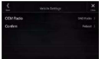 Vehicle Settings CEM Radio DAD Radio > Confirm Robotic >