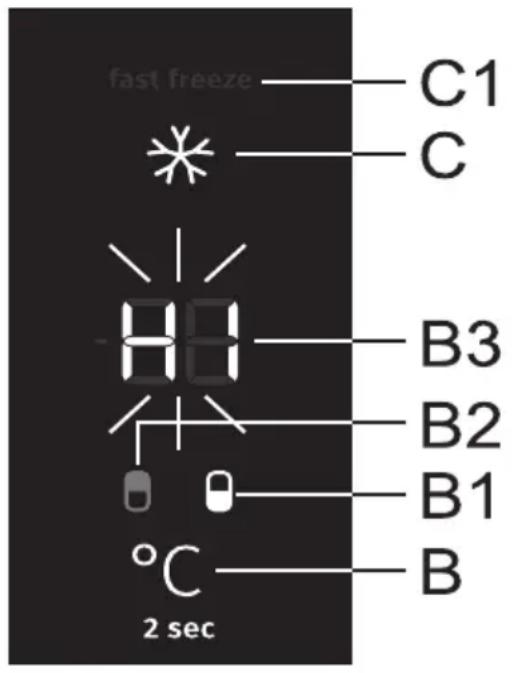 fast freeze C1 C B3 B2 B1 B °C 2 sec