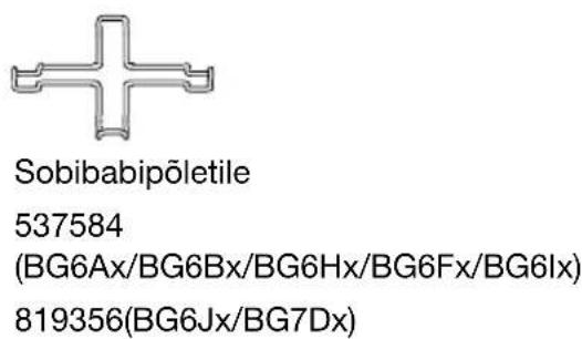 Sobibabipõletile 537584 (BG6Ax/BG6Bx/BG6Hx/BG6Fx/BG6Ix) 819356(BG6Jx/BG7Dx)