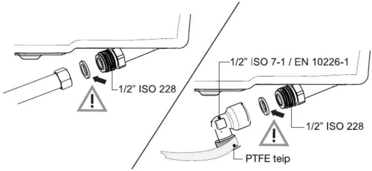 1/2" ISO 228 1/2" ISO 7-1 / EN 10226-1 1/2" ISO 228 PTFE teip