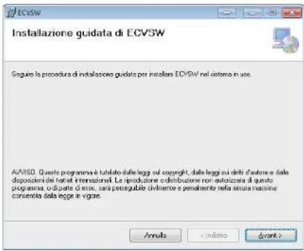ECVSW Installazione guidata di ECVSW Seguro la procedura di installazione guidata per installare ECVSW nel disterto in uso. AAISO. Queste programma è risultato dalle leggi sul copyright, dalle leggi su diriti d'autore e dalle depositioni dei fondi internazionali. Le produzione o distribuzione non autorizzate di questo programma, adipate di cui, sarà perseguibite civilierte e penziamente nella annua macchine consenta della legge in vibrate. Annals Cindizio Avon>