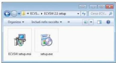 ECVS... ECVSW 2.1 setup Certa ECV... Organizza Includi nella raccolta ECVSW setup.msi setup.exe