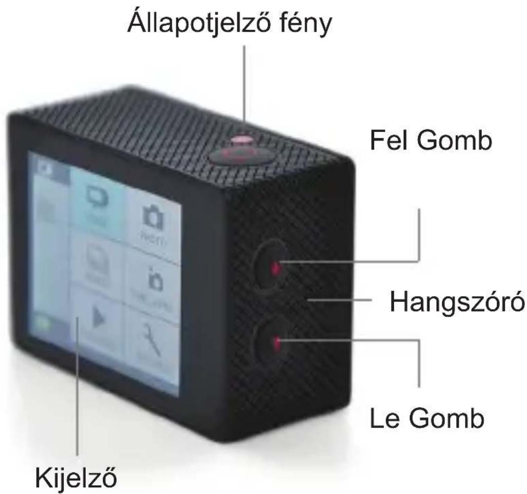 Állapotjelző fény Fel Gomb Hangszóró Le Gomb Kijelző