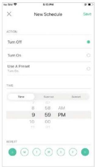 TP-LINK Kasa Smart KL400L10 - Add Schedules - 2