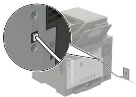 LEXMARK MC2535 - Ülesseadmine 1. Printer on ühendatud eriotstarbelise faksiliiniga - 1