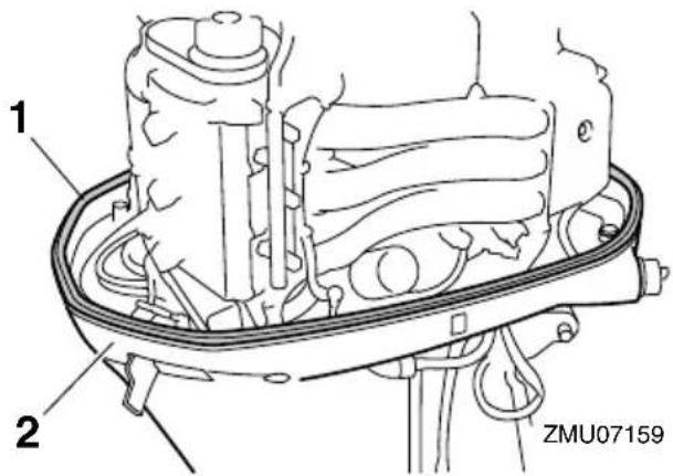 YAMAHA FL250D1 - Installing top cowling - 1