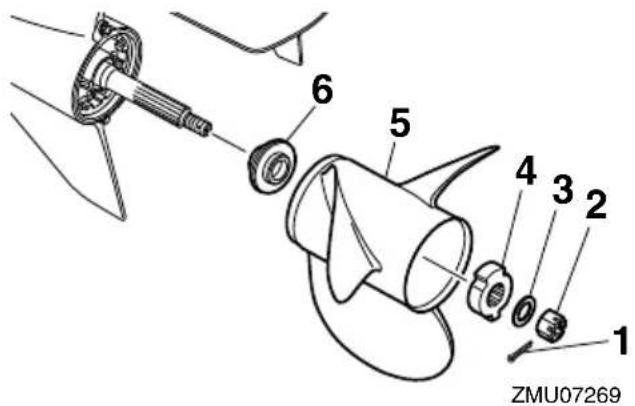 YAMAHA FL250D1 - Removing propeller - 1