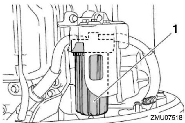 YAMAHA FL250D1 - Checking the fuel filter - 1
