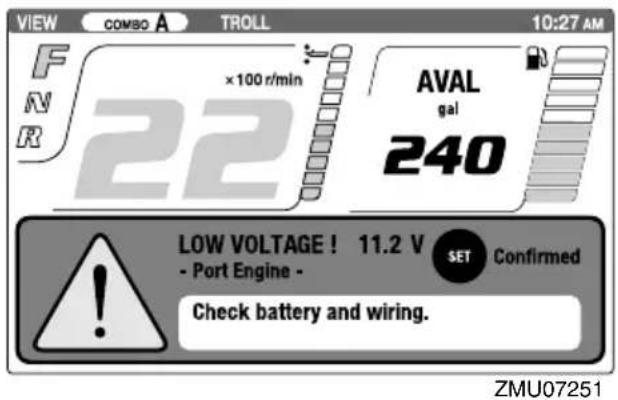 YAMAHA FL250D1 - Low battery voltage-alert - 1