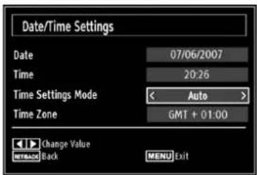 Finlux 55S6040-M - Configuring Date/Time Settings - 1