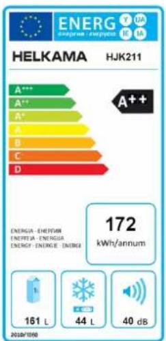 ENERG ENERGY - ENERGIA HELKAMA HJK211 A*** A** A* B C D A++ ENERGA - ENERGIA ENERGIA - ENERGIA ENERGY - ENERGIE - ENERG 172 kWh/annum 161 L 44 L 40 dB 2018/10/09