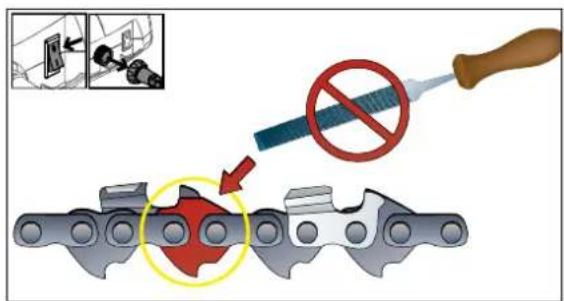 Diagram illustrating a tool hammering a mechanical component with a red-handled tool, showing disassembly or reassembly steps.