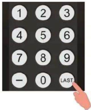 1 2 3 4 5 6 7 8 9 - 0 LAST