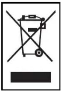 Prohibition sign depicting a trash bin crossed with a crossed-out line, indicating no waste or discharge.