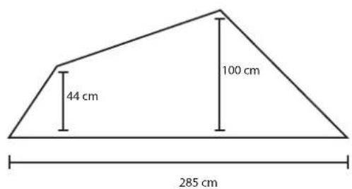 44 cm 100 cm 285 cm