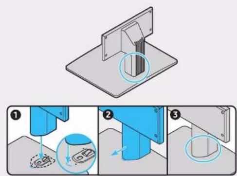 Technical diagram illustrating three-step installation process with labeled steps and magnified views
