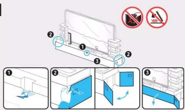 Diagram illustrating three-step cleaning or installation procedure with numbered steps and a no-smoking symbol
