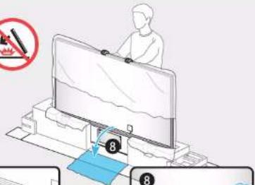 Diagram showing a person using a computer monitor with a magnifying glass and a warning symbol, labeled with numbers 8.