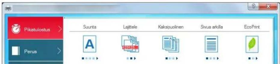 Pikatulostus Perus Suunta Lajittele Kaksipuolinen Sivua arkilla EcoPrint