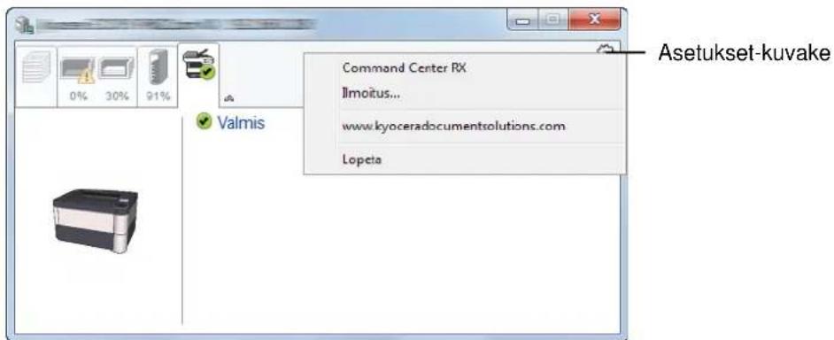 Valmis Command Center RX Ilmoitus... www.kyoceradocumentsolutions.com Lopeta Asetukset-kuvake
