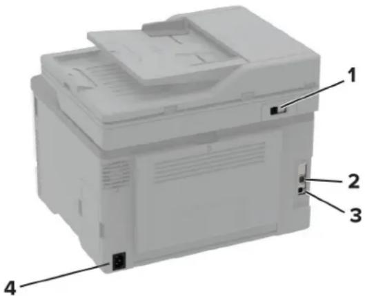 LEXMARK CX431 - Kaapelien liittäminen - 1