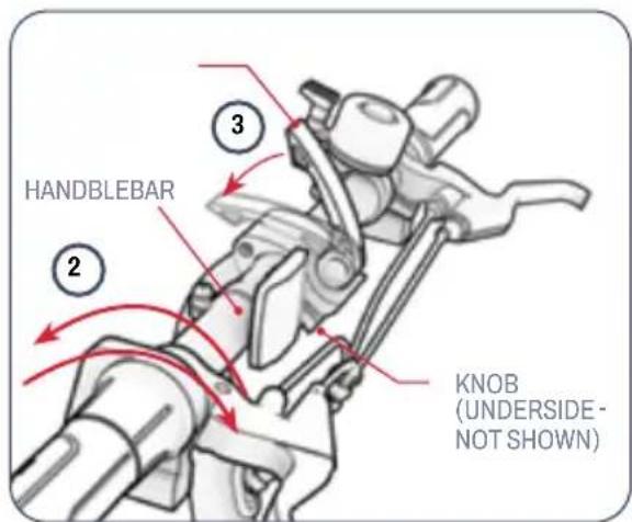 3 2 HANDLEBAR KNOB (UNERSIDE- NOT SHOWN)
