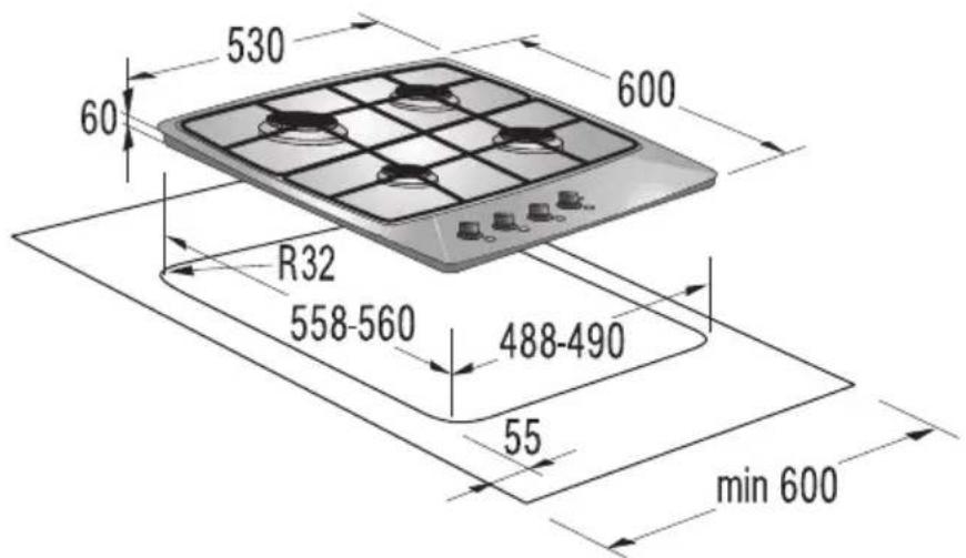 530 60 600 R32 558-560 488-490 55 min 600
