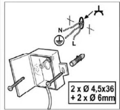 N L 2 x Ø 4,5x36 + 2 x Ø 6mm