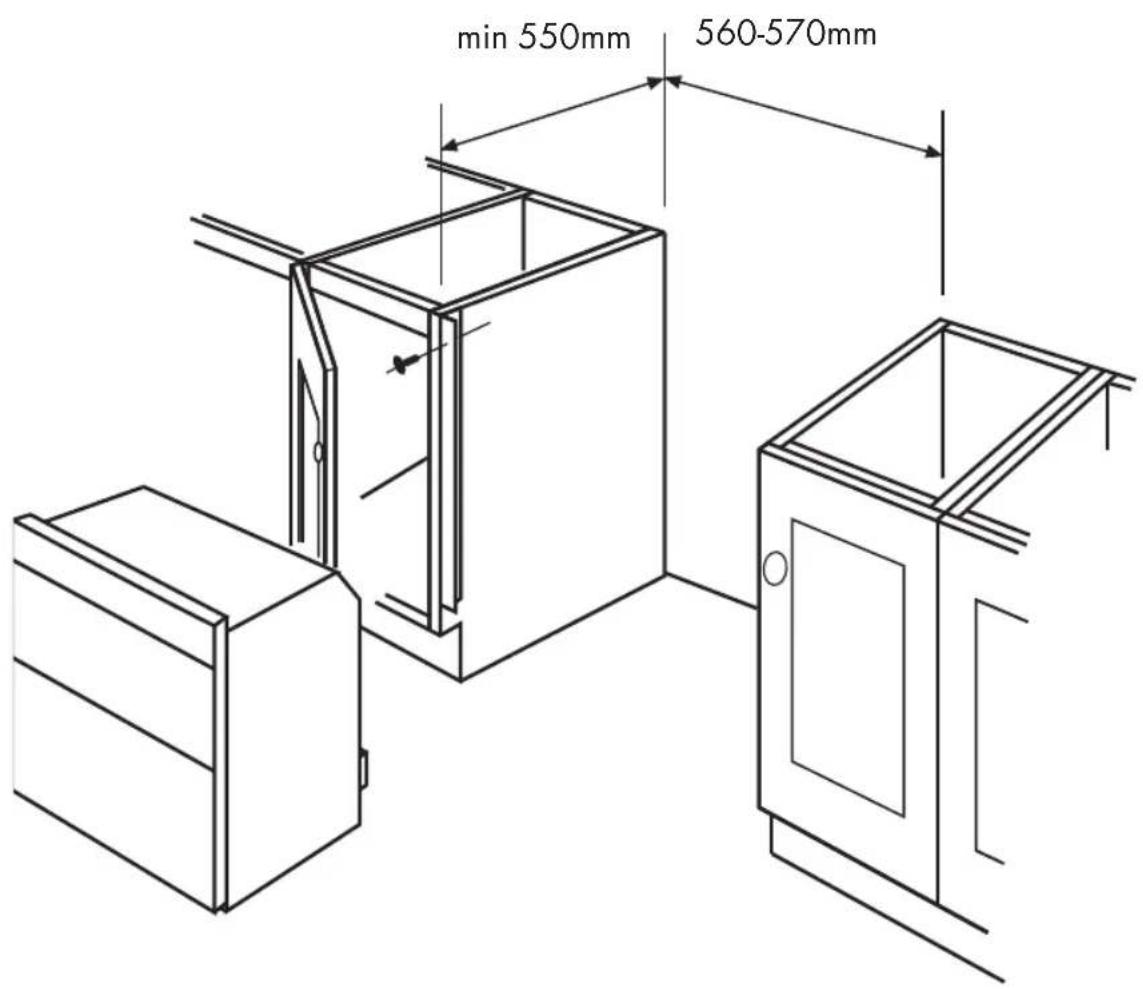 min 550mm 560-570mm