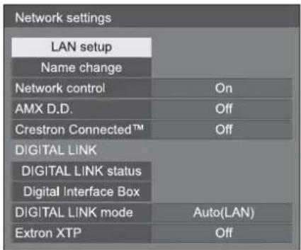 PANASONIC TH-84LQ70LW - Network settings - 1
