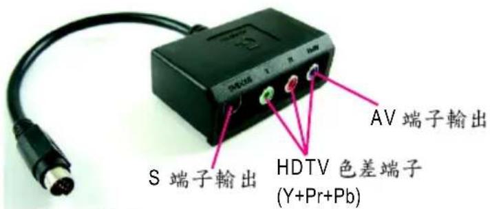 AV 端子輸出 HDTV 色差端子 (Y+Pr+Pb) S 端子輸出